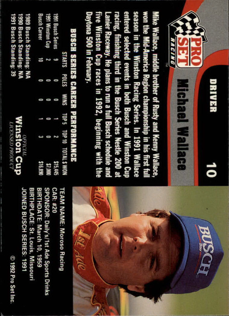 1992 Pro Set Racing Card Pick (Base) - Bild 19 von 371