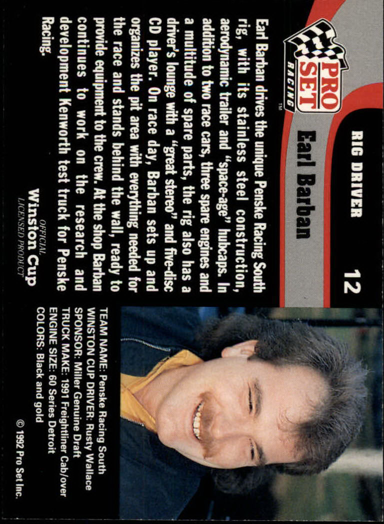1992 Pro Set Racing Card Pick (Base) - Bild 21 von 371