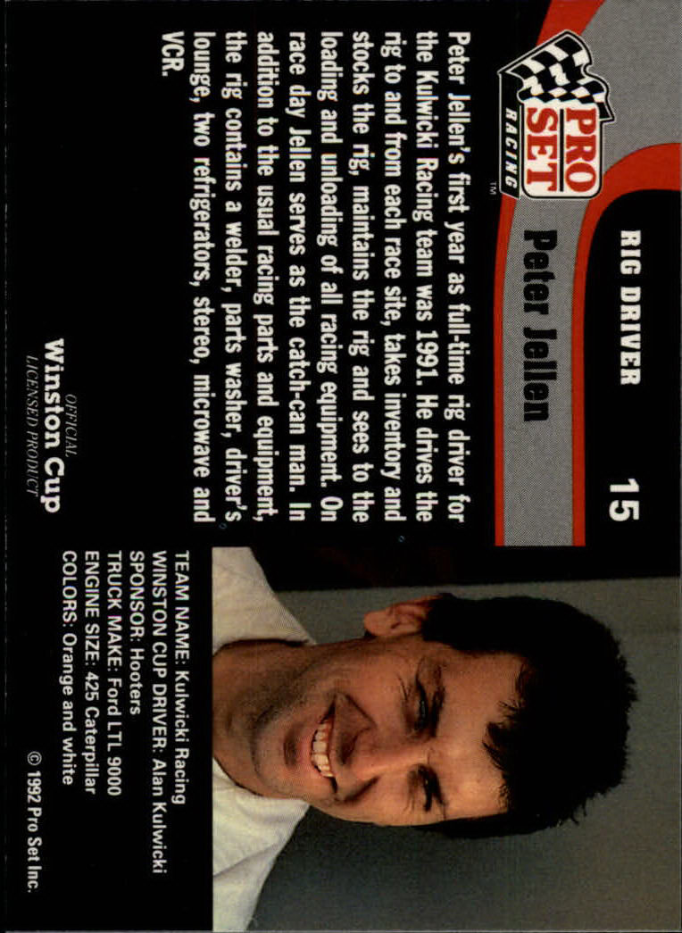 1992 Pro Set #15 Alan Kulwicki's Transporter back image