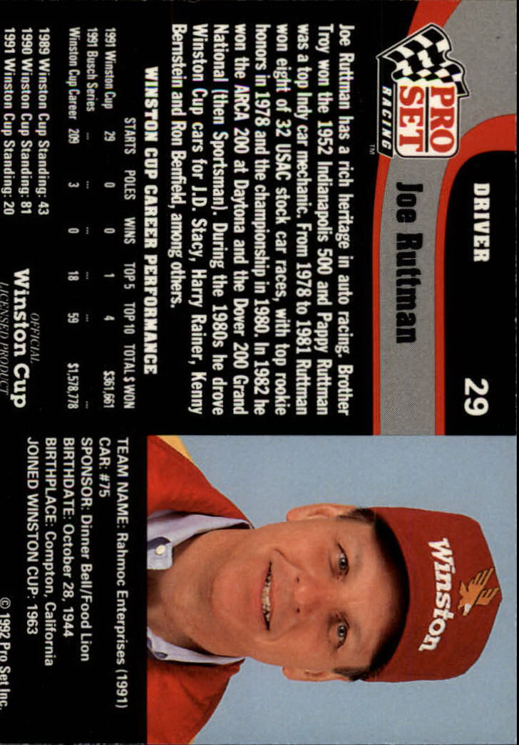 1992 Pro Set Racing Card Pick (Base) - Bild 47 von 371