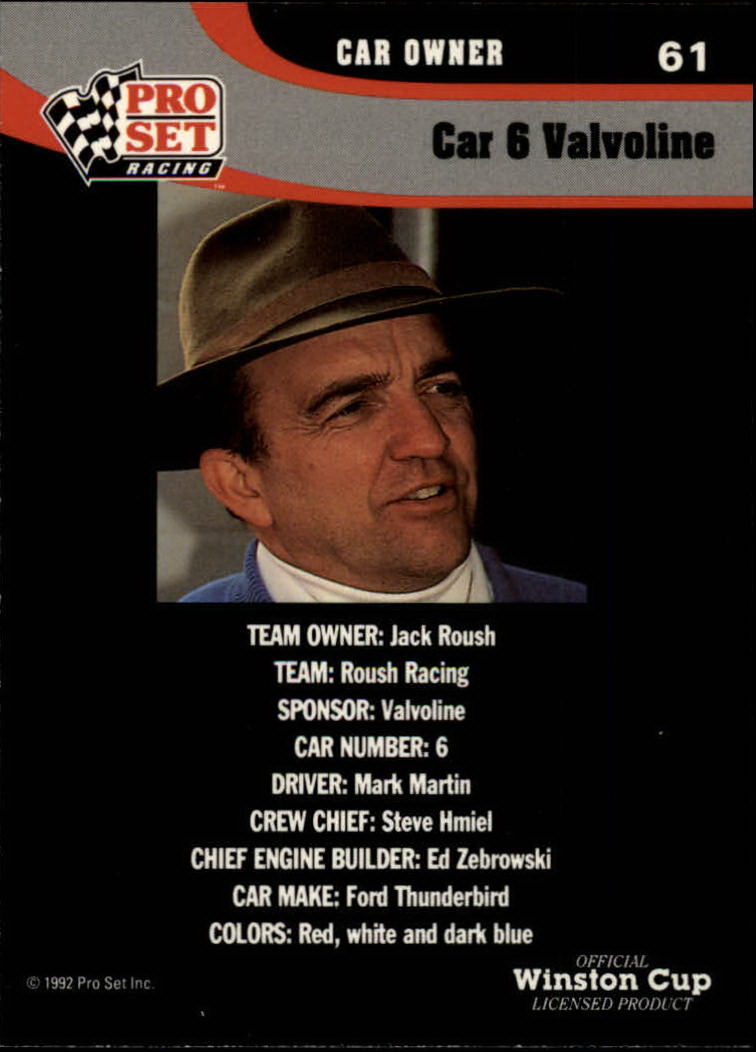 1992 Pro Set Racing Card Pick (Base) - Bild 89 von 371