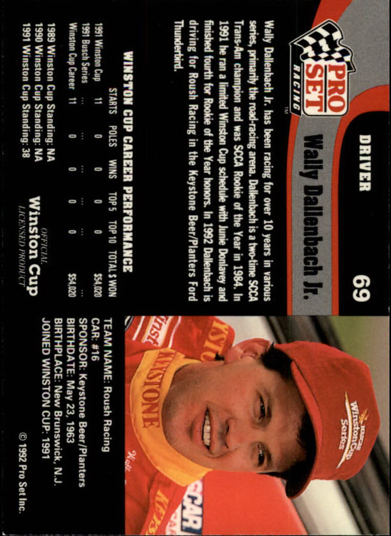 1992 Pro Set Racing Card Pick (Base) - Bild 99 von 371