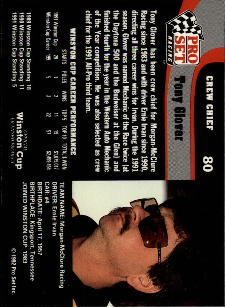 1992 Pro Set Racing Card Pick (Base) - Bild 115 von 371