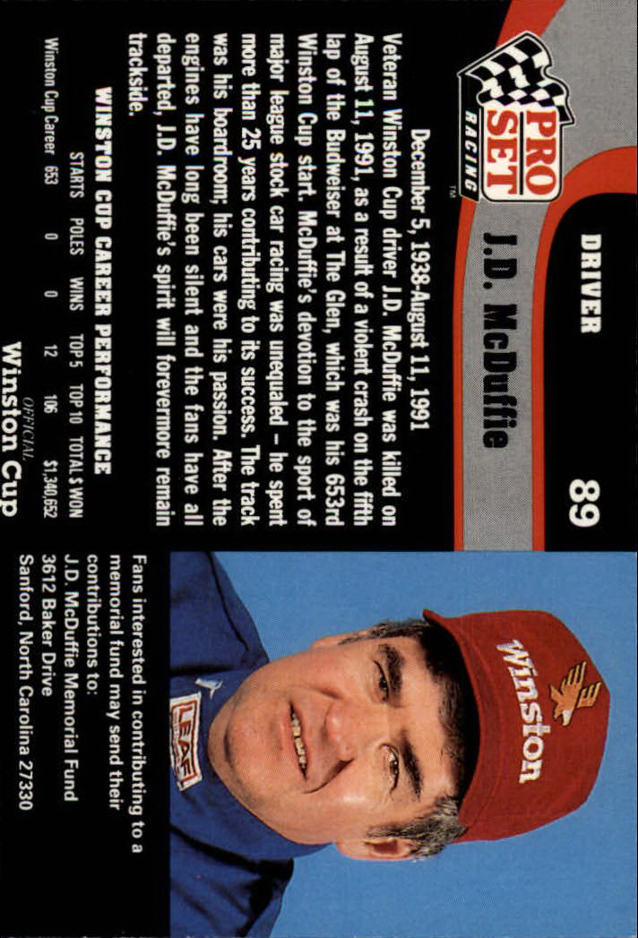 1992 Pro Set Racing Card Pick (Base) - Bild 131 von 371