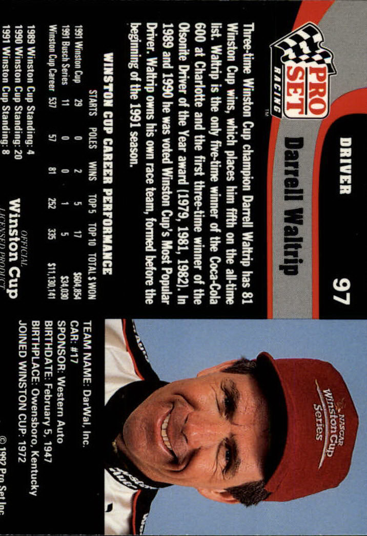 1992 Pro Set Racing Card Pick (Base) - Bild 145 von 371