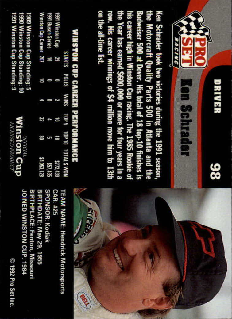 1992 Pro Set Racing Card Pick (Base) - Bild 147 von 371