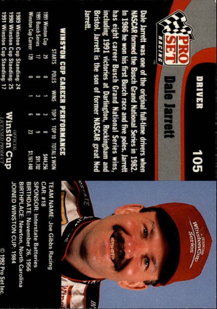 1992 Pro Set Racing Card Pick (Base) - Bild 157 von 371
