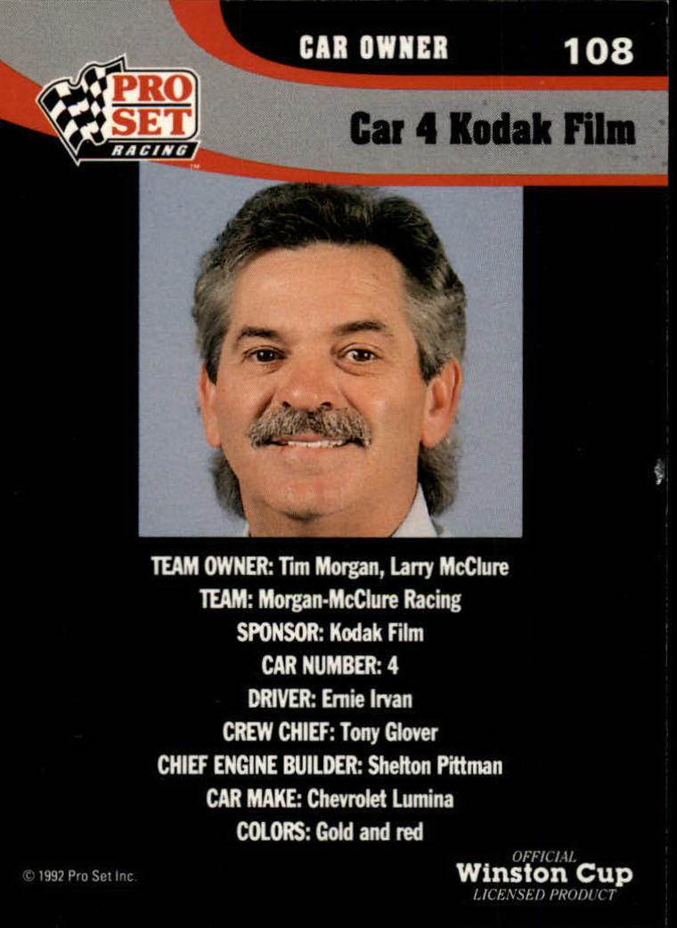 1992 Pro Set Racing Card Pick (Base) - Bild 163 von 371