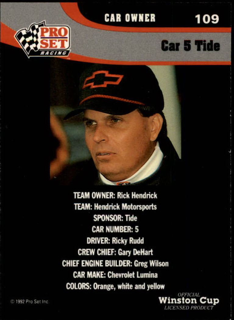 1992 Pro Set Racing Card Pick (Base) - Bild 165 von 371