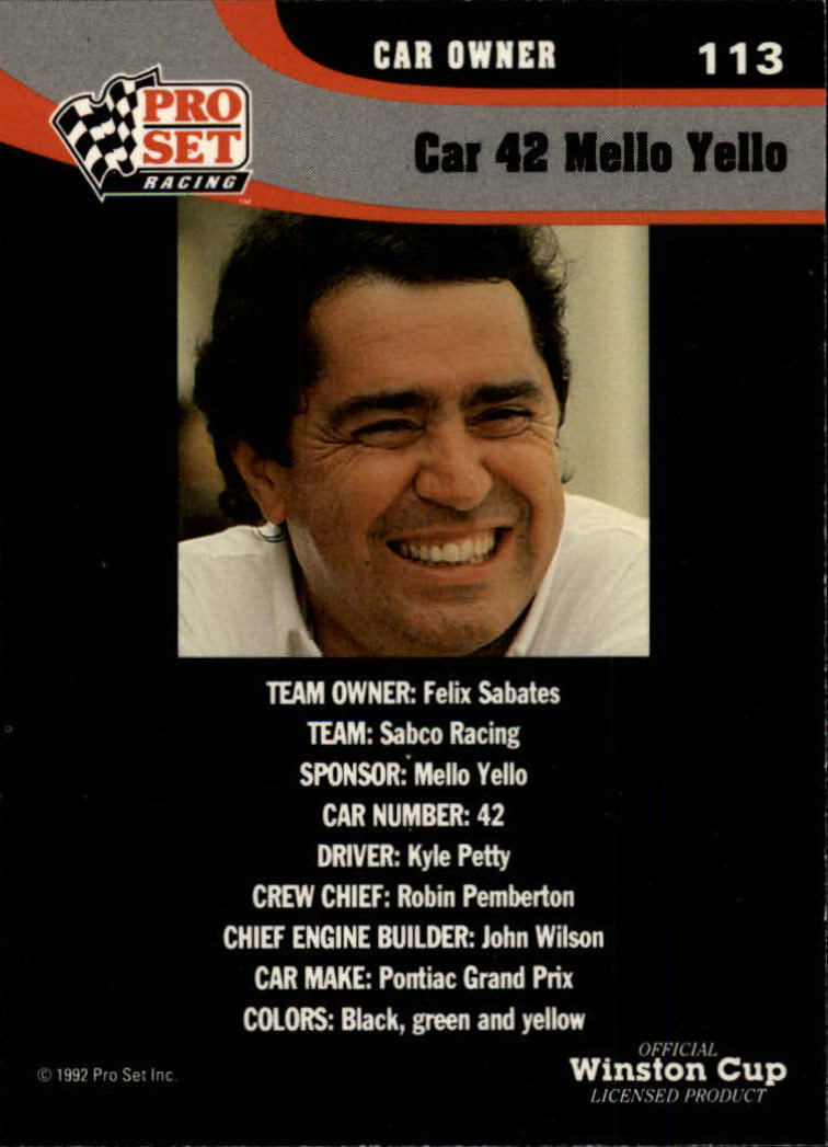 1992 Pro Set Racing Card Pick (Base) - Bild 169 von 371