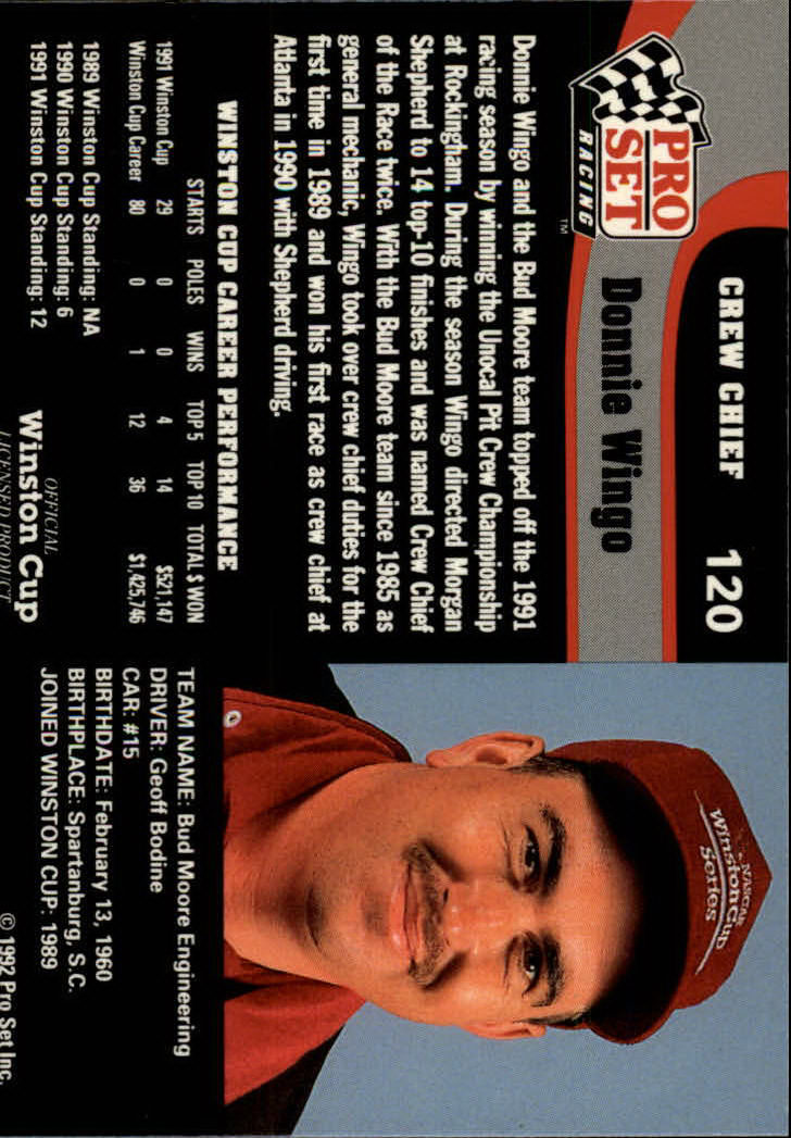 1992 Pro Set Racing Card Pick (Base) - Bild 171 von 371