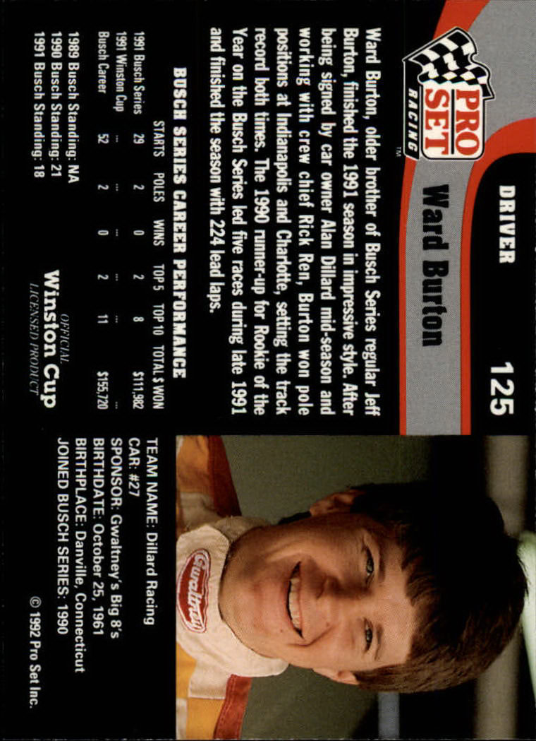 1992 Pro Set Racing Card Pick (Base) - Bild 179 von 371