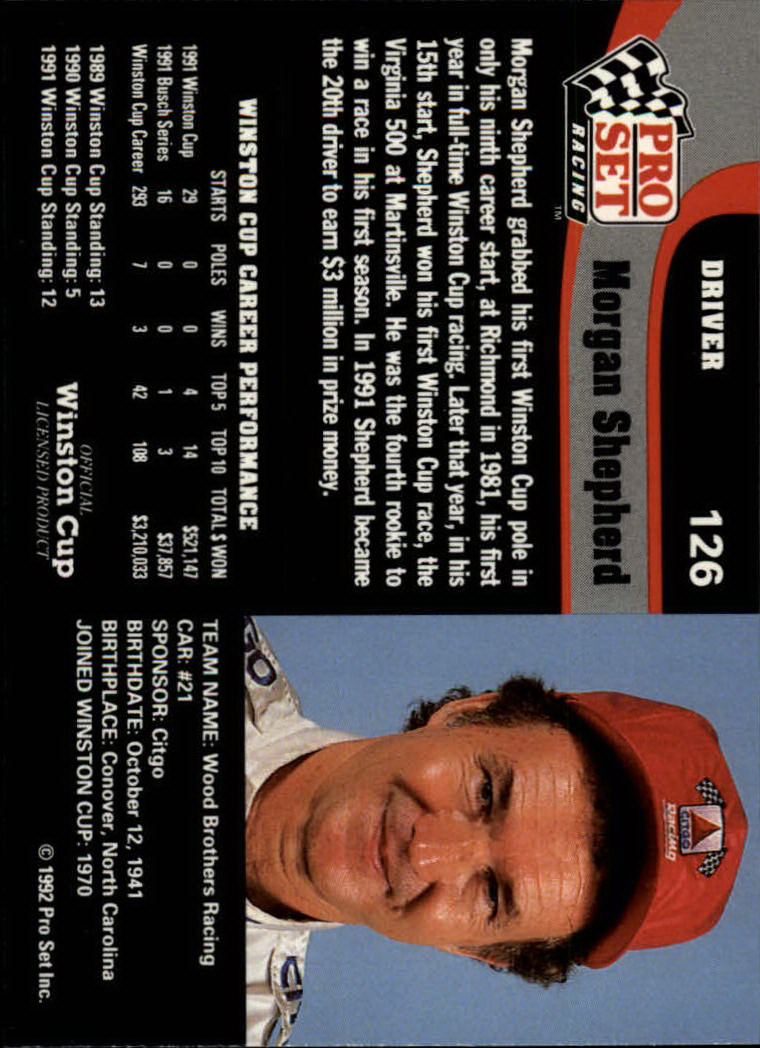 1992 Pro Set Racing Card Pick (Base) - Bild 181 von 371