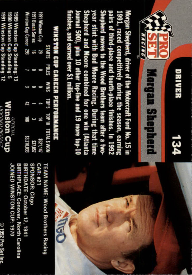 1992 Pro Set Racing Card Pick (Base) - Bild 193 von 371