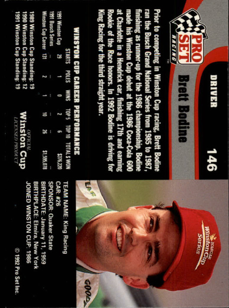 1992 Pro Set Racing Card Pick (Base) - Bild 217 von 371