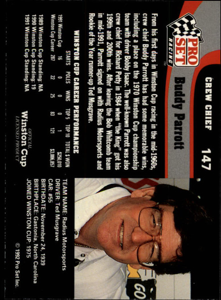 1992 Pro Set Racing Card Pick (Base) - Bild 219 von 371
