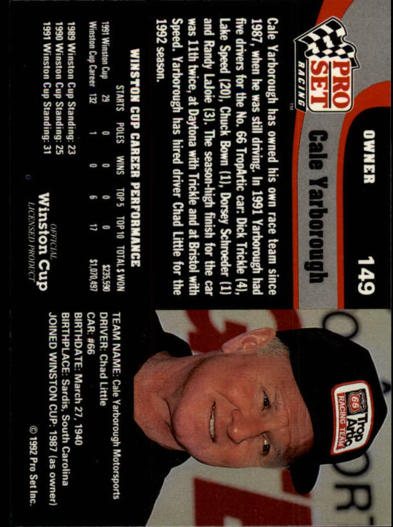 1992 Pro Set Racing Card Pick (Base) - Bild 223 von 371