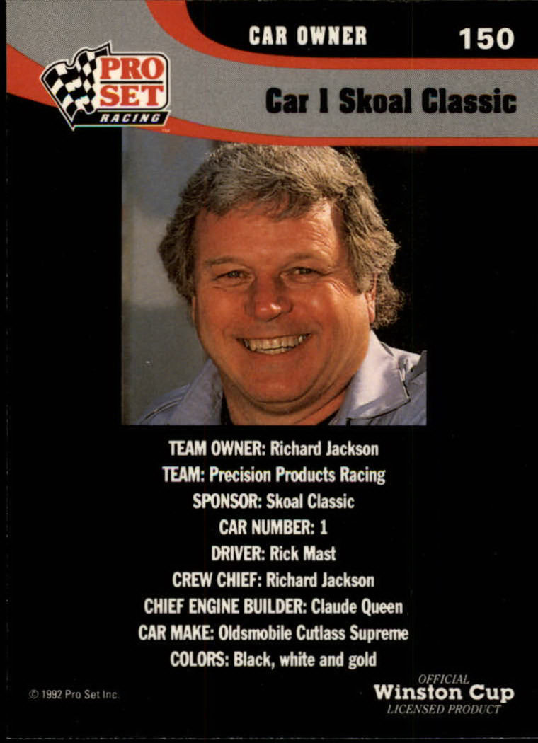 1992 Pro Set Racing Card Pick (Base) - Bild 225 von 371