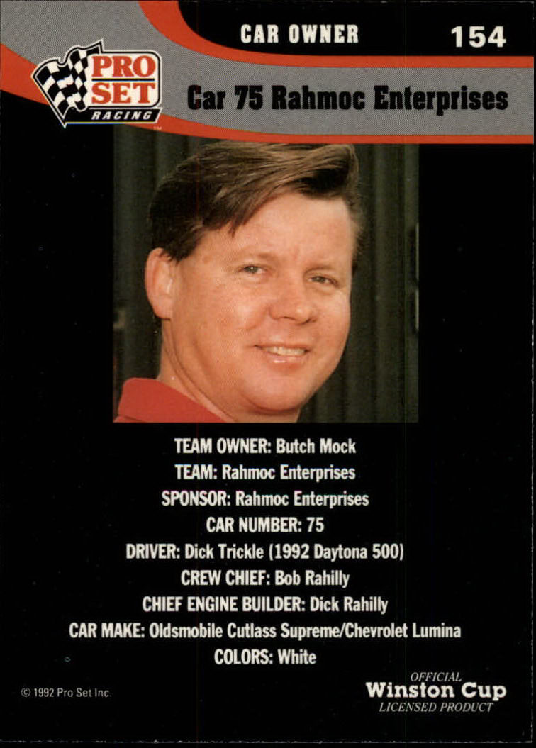 1992 Pro Set Racing Card Pick (Base) - Bild 233 von 371