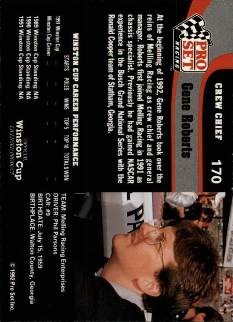 1992 Pro Set Racing Card Pick (Base) - Bild 261 von 371