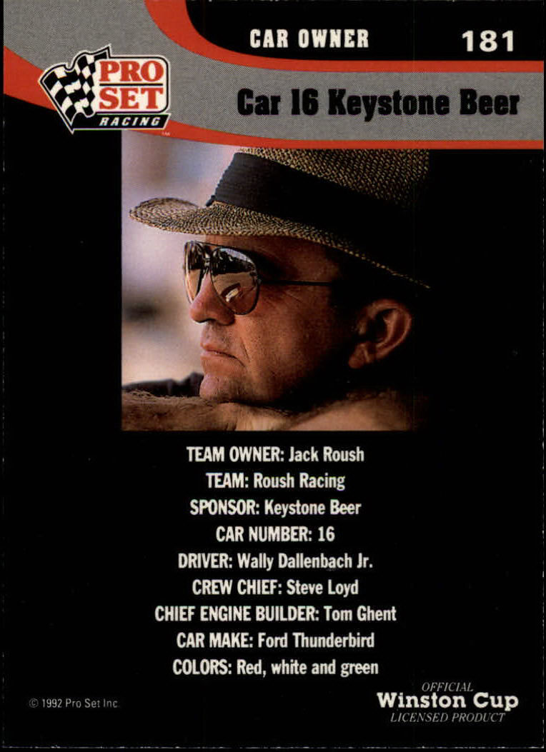 1992 Pro Set Racing Card Pick (Base) - Bild 281 von 371