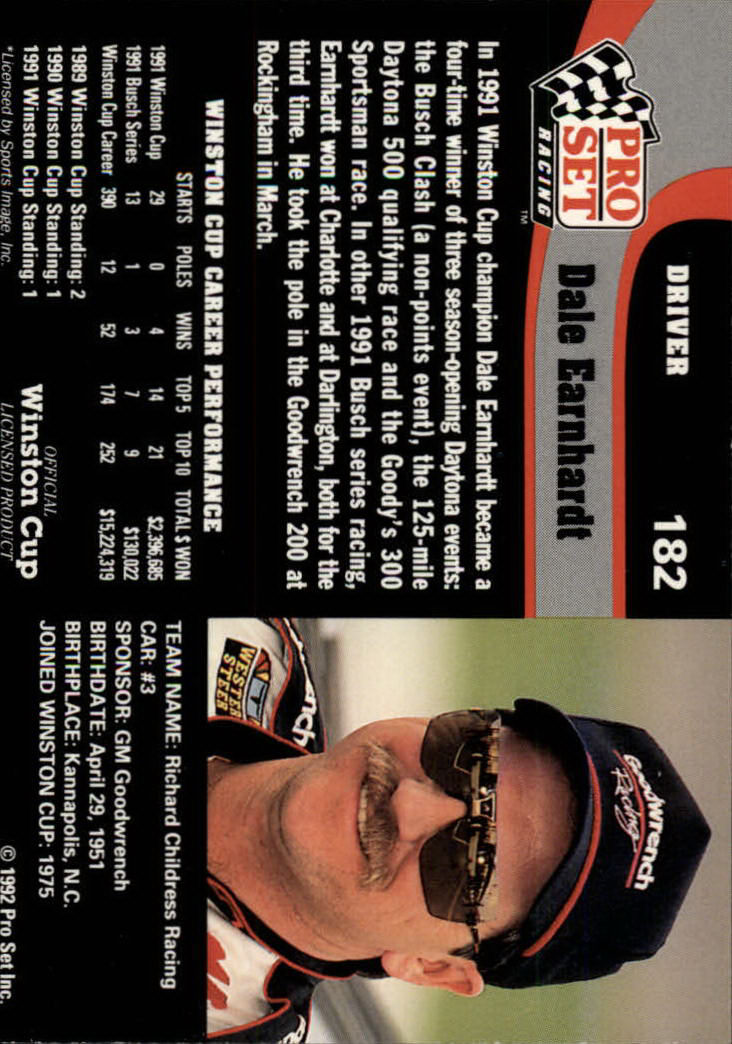 1992 Pro Set Racing Card Pick (Base) - Bild 283 von 371