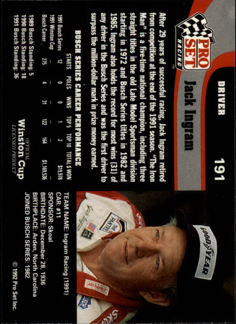 1992 Pro Set Racing Card Pick (Base) - Bild 291 von 371
