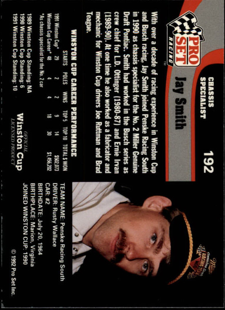 1992 Pro Set Racing Card Pick (Base) - Bild 293 von 371