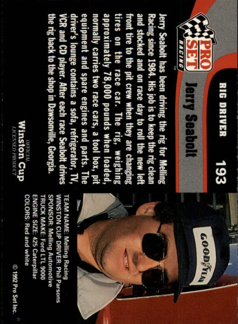 1992 Pro Set Racing Card Pick (Base) - Bild 295 von 371