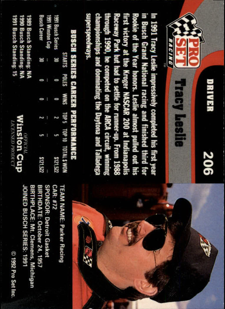 1992 Pro Set Racing Card Pick (Base) - Bild 315 von 371