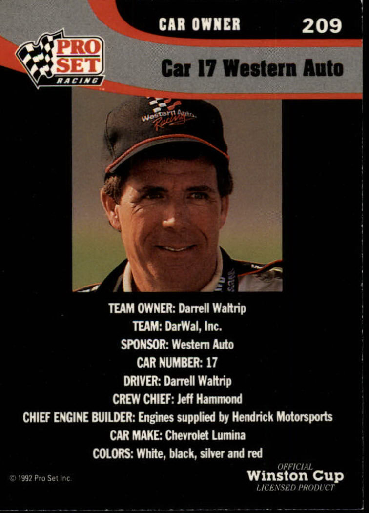 1992 Pro Set Racing Card Pick (Base) - Bild 321 von 371