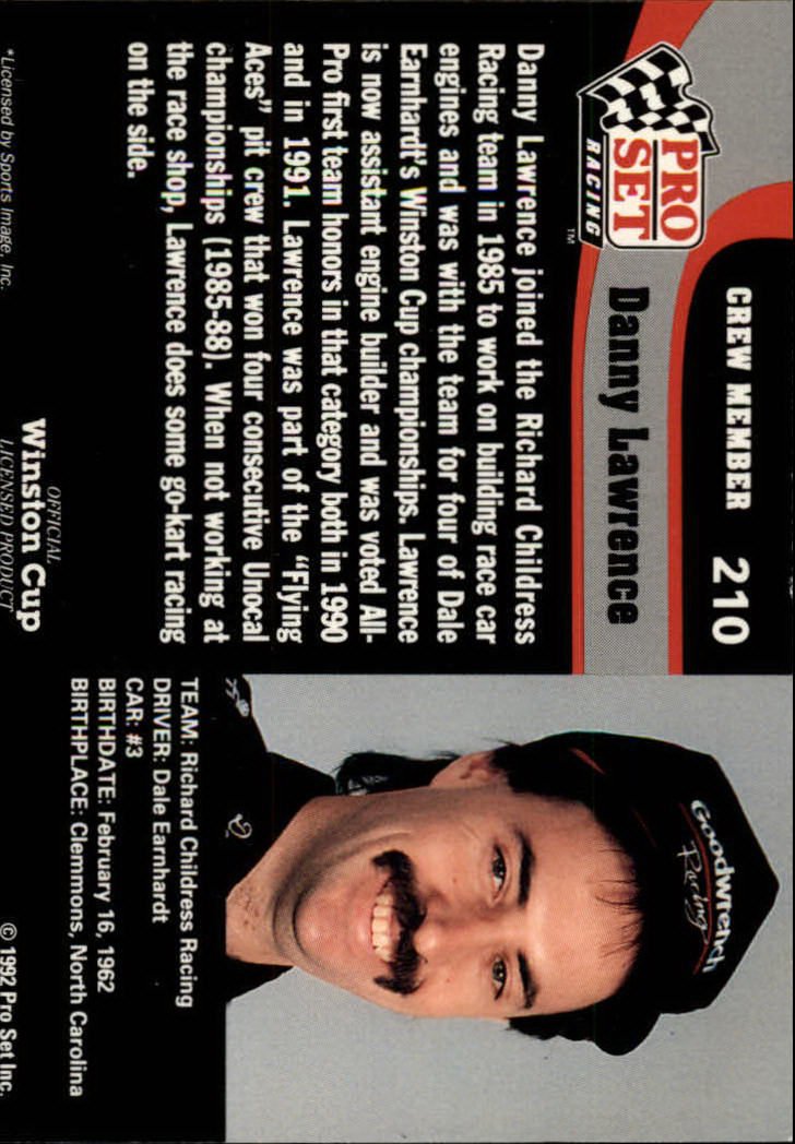 1992 Pro Set Racing Card Pick (Base) - Bild 323 von 371