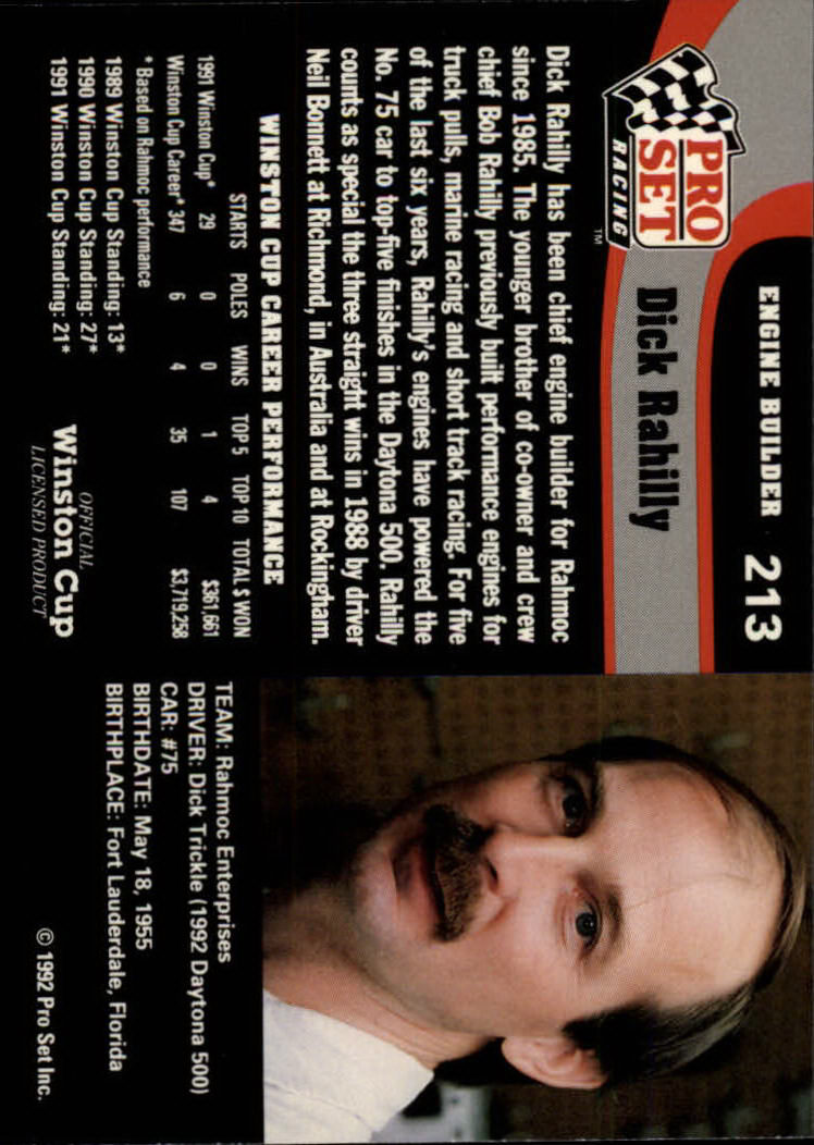 1992 Pro Set Racing Card Pick (Base) - Bild 327 von 371