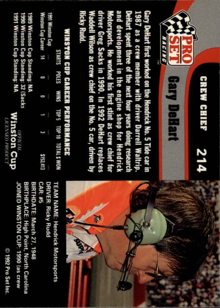 1992 Pro Set Racing Card Pick (Base) - Bild 329 von 371