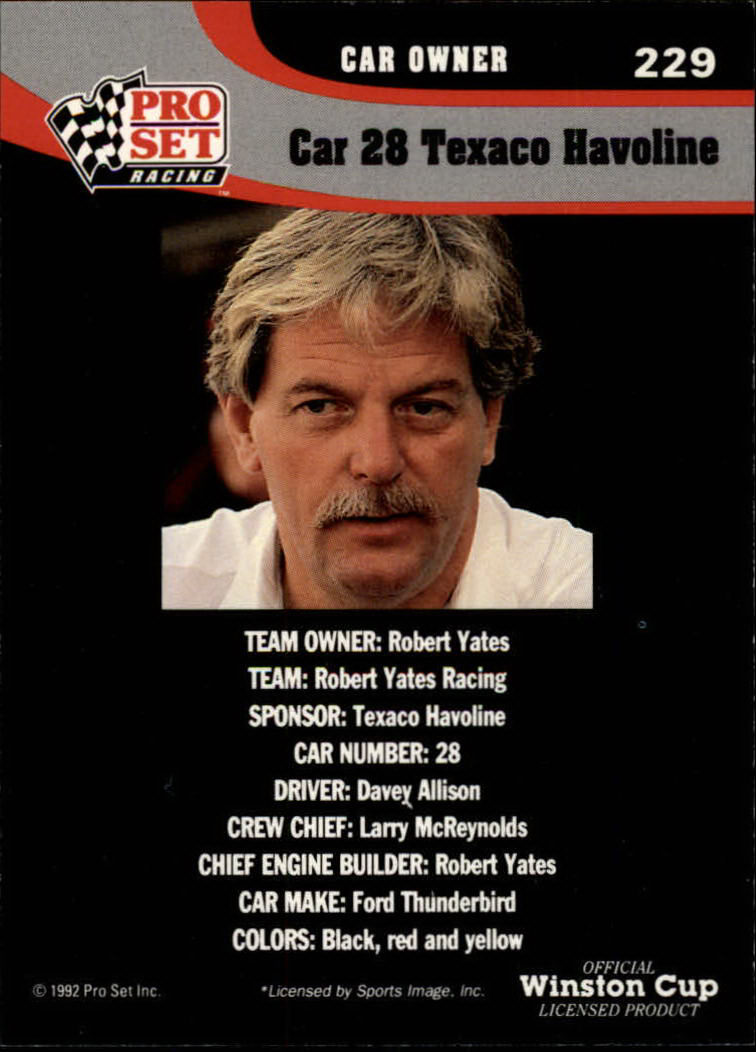 1992 Pro Set Racing Card Pick (Base) - Bild 347 von 371