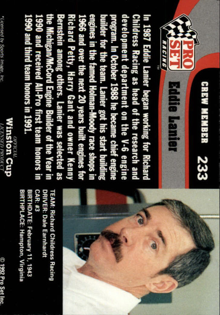 1992 Pro Set Racing Card Pick (Base) - Bild 351 von 371
