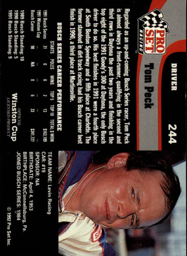 1992 Pro Set Racing Card Pick (Base) - Bild 365 von 371