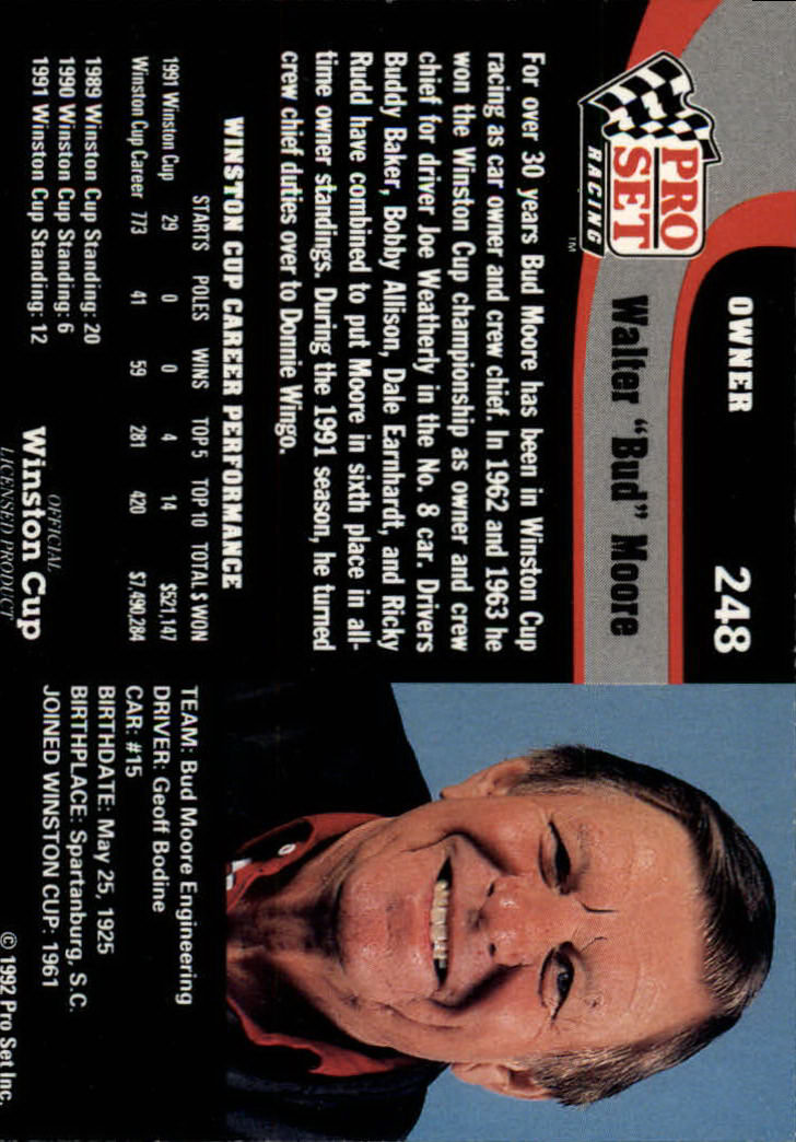 1992 Pro Set Racing Card Pick (Base) - Bild 371 von 371