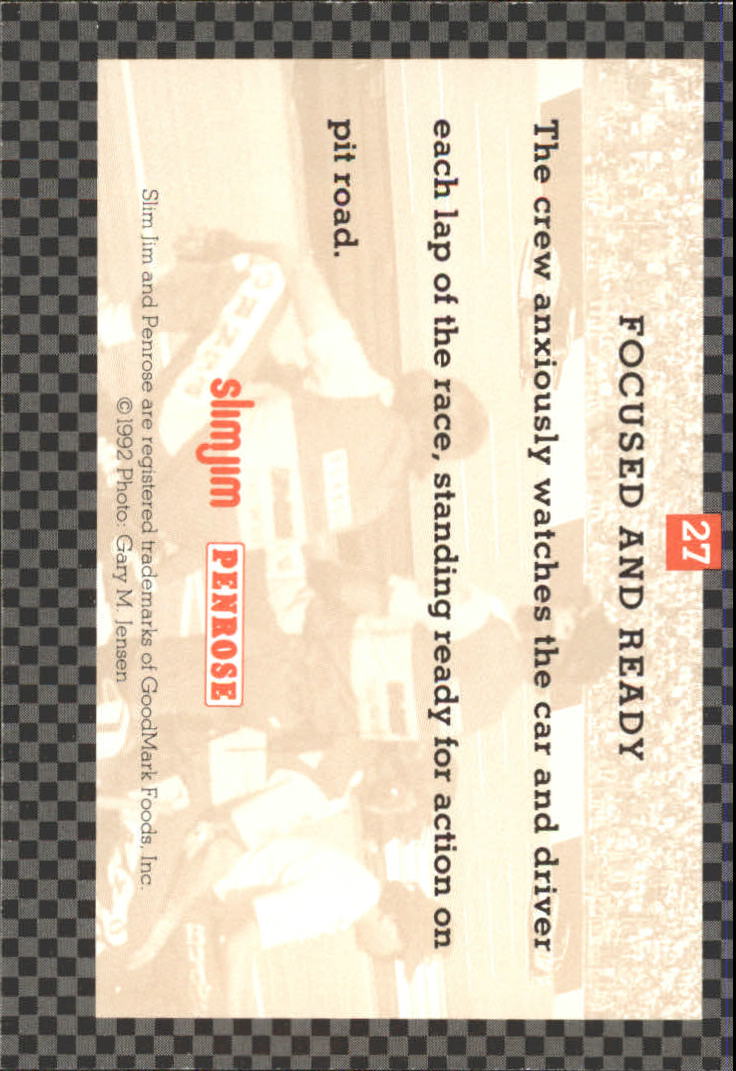 1992 Slim Jim Bobby Labonte #27 Bobby Labonte's Car back image