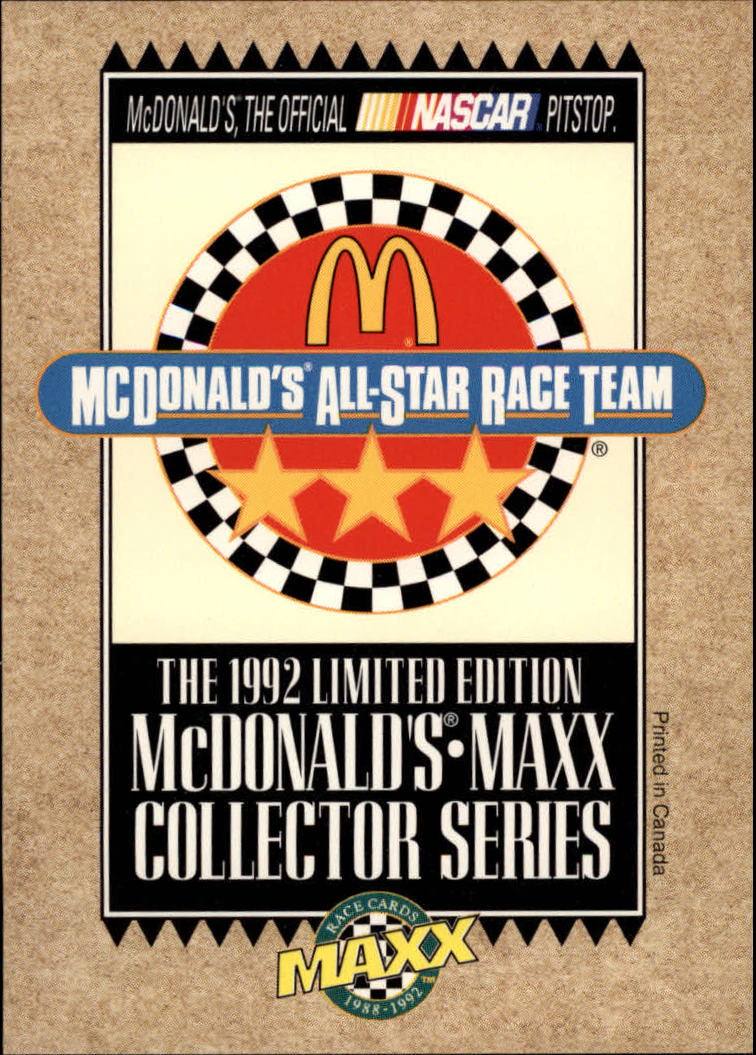 1992 Maxx McDonald's #NNO Cover Card