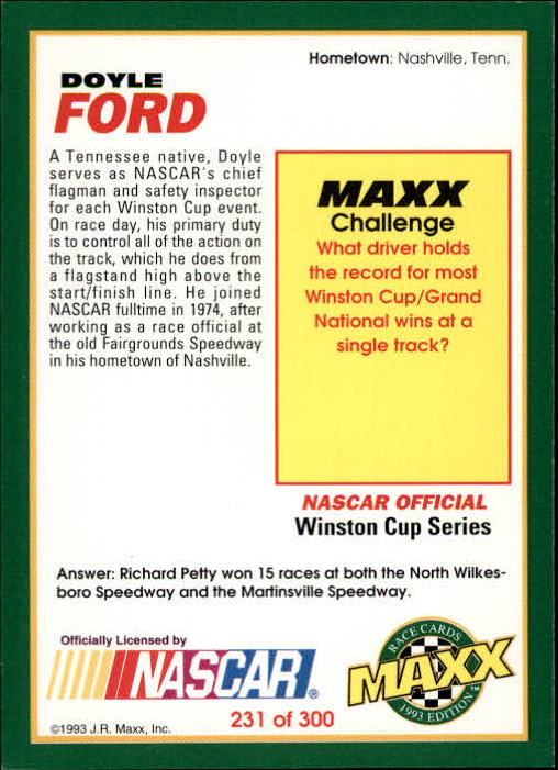 Sports Card Back