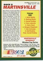 1993 Maxx #271 Mark Martin/Jack Roush/Steve Hmiel/Year in Review back image