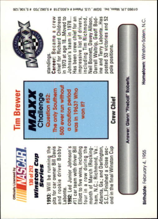 Sports Card Back