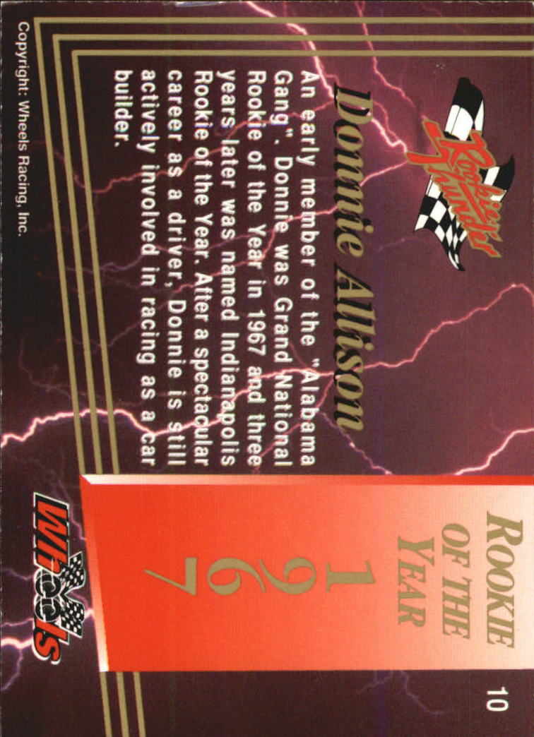 1993 Wheels Rookie Thunder #10 Donnie Allison back image