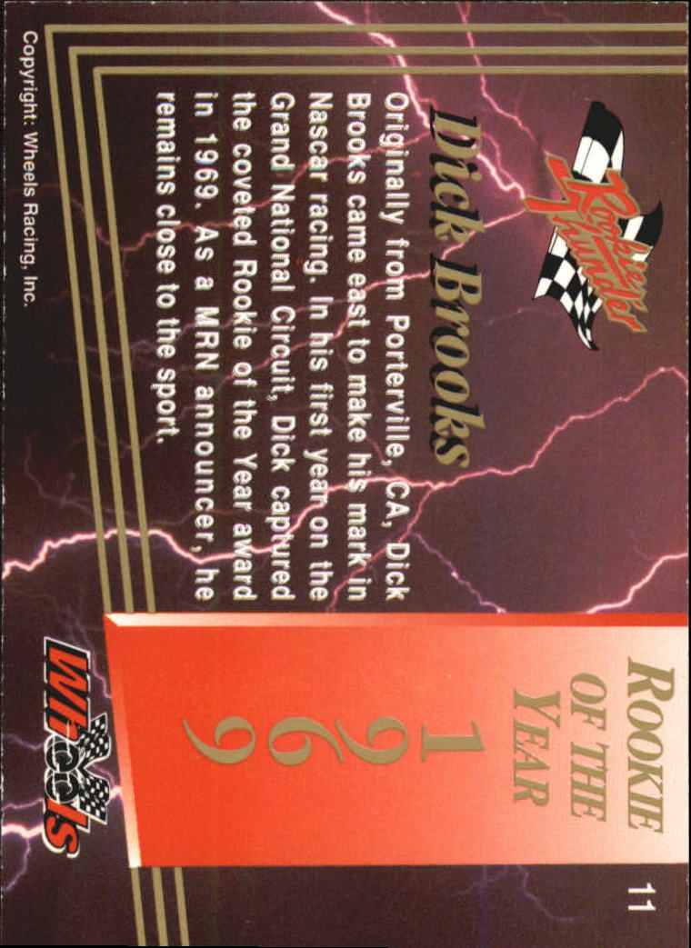 1993 Wheels Rookie Thunder #11 Dick Brooks back image