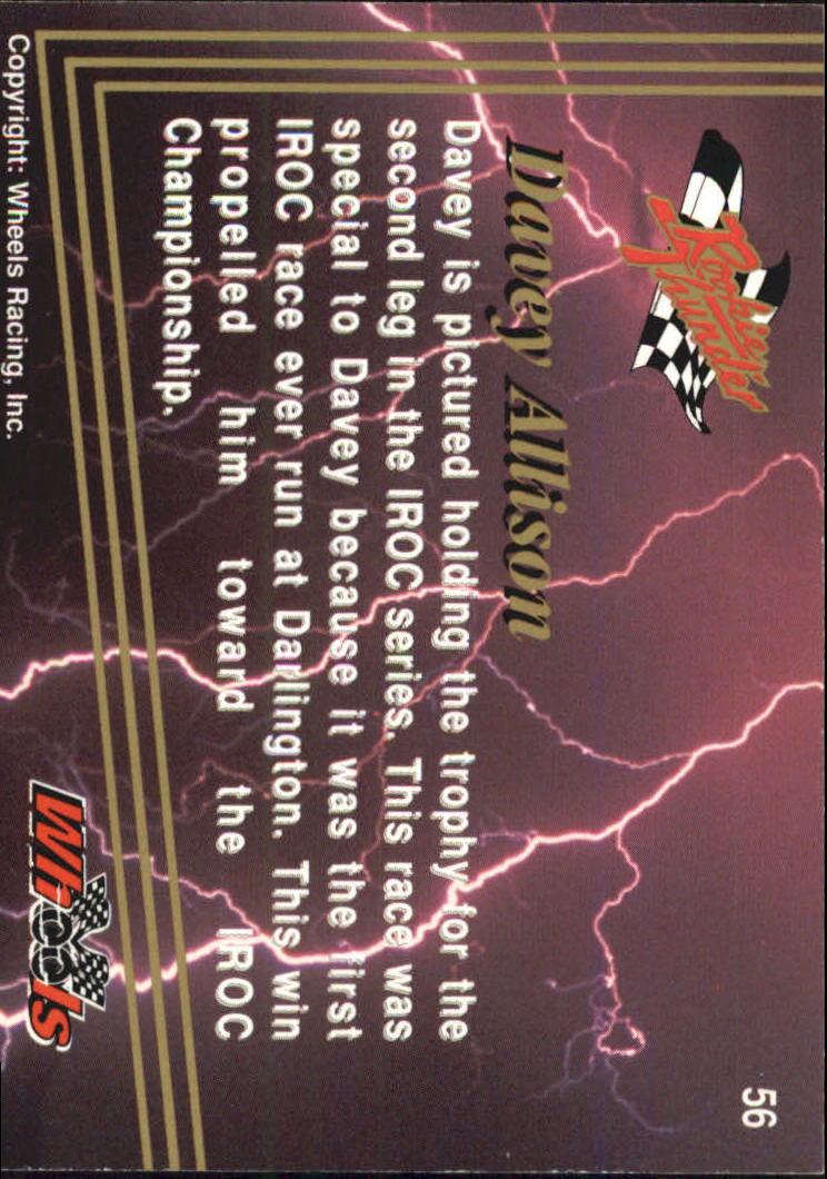 1993 Wheels Rookie Thunder #56 Davey Allison back image