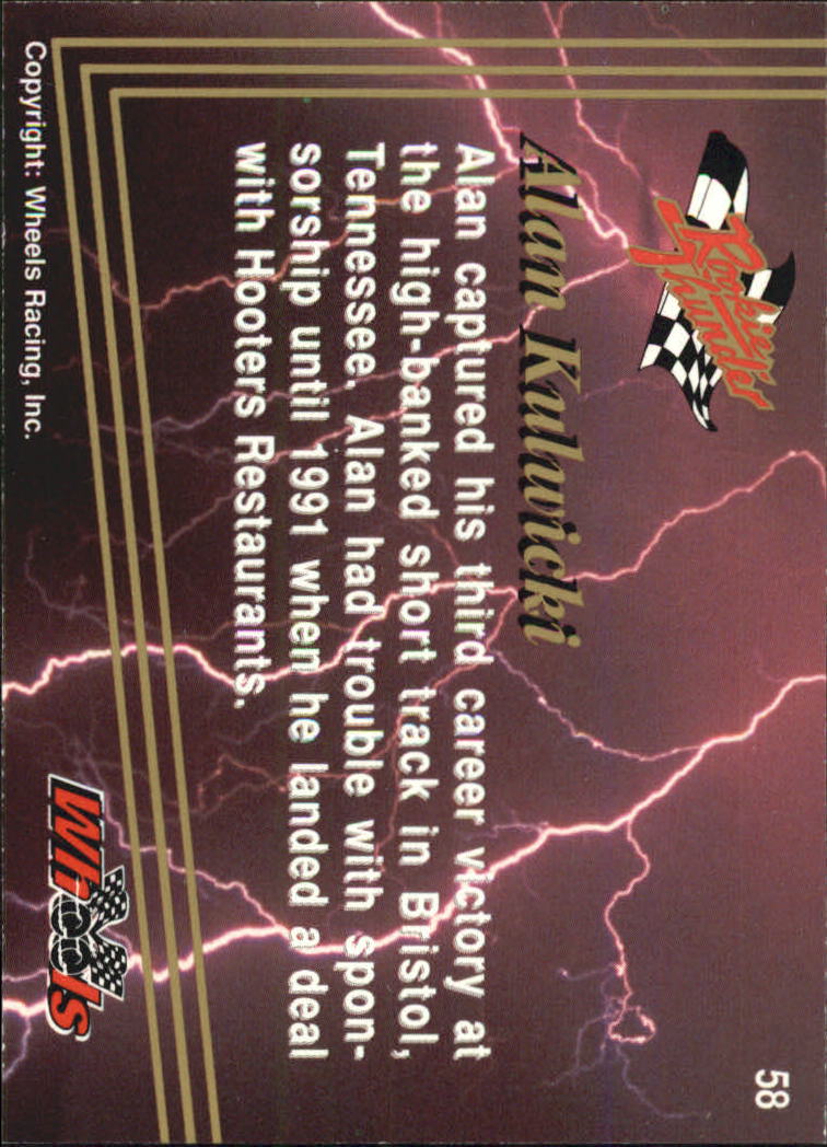 1993 Wheels Rookie Thunder #58 Alan Kulwicki back image