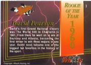 1993 Wheels Rookie Thunder Platinum #3 David Pearson back image
