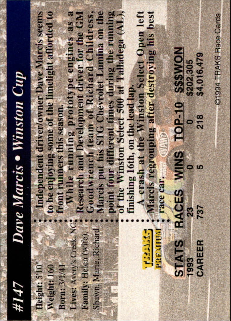 A3035- 1994 Traks Auto Racing Cards 1-200 +Rookies -You Pick- 15+ FREE US SHIP - Picture 271 of 370