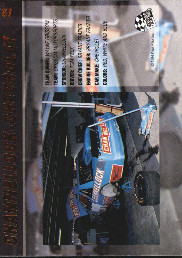 1994 VIP #67 Tom Peck's Car back image